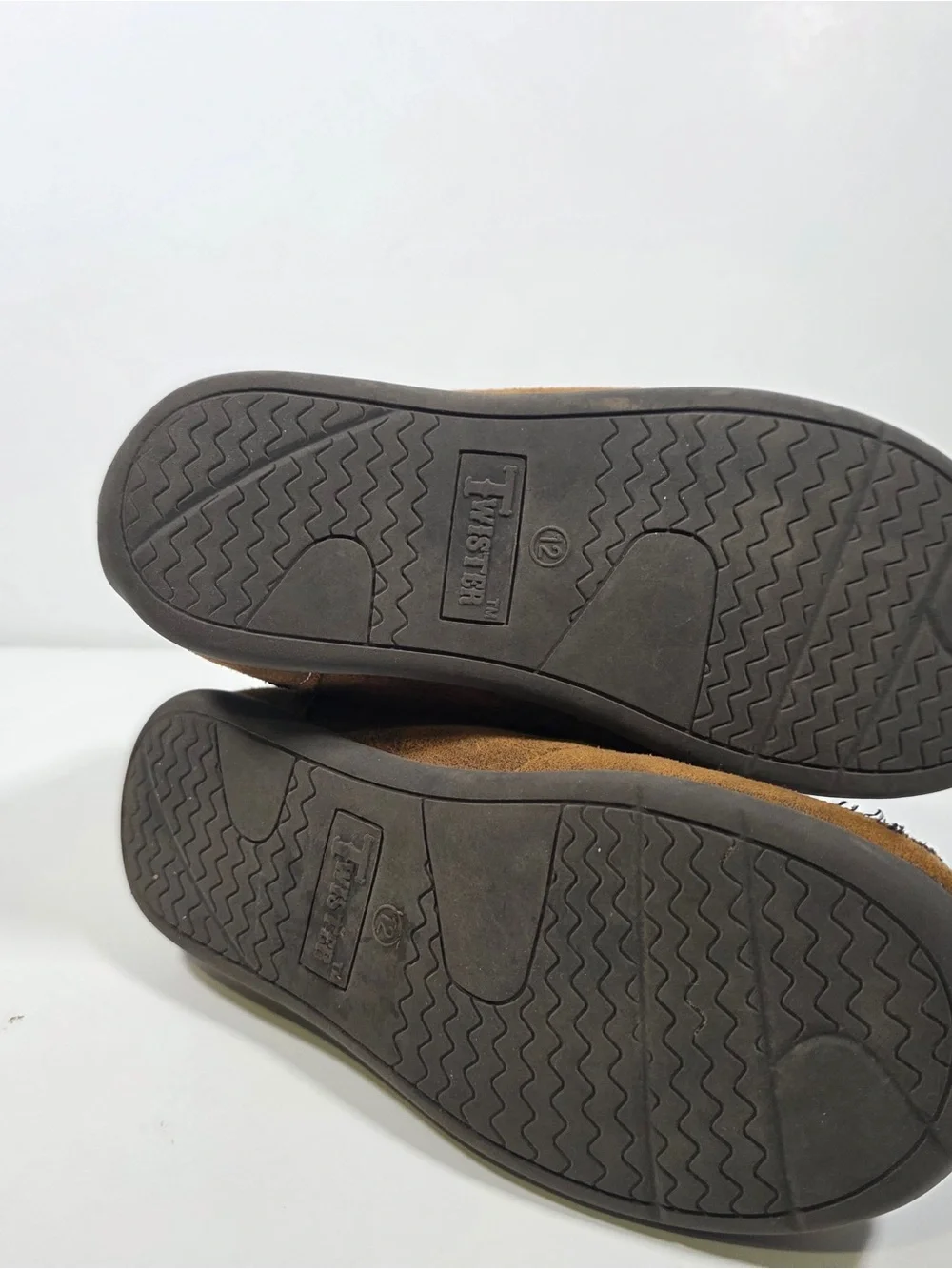 Twister Tan and Dark Brown Kids Moccasin Boots Size 12